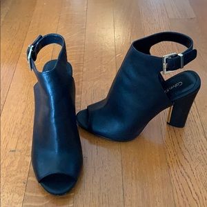 Calvin Klein peep toe bootie heel